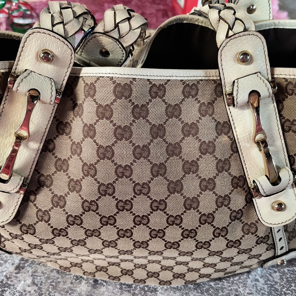 💕🎊SALE♥️GUCCI ❤️ 💗💕🩷🎇👯‍♂️😊Gucci Beige and Brown Women's  Hobo Bag - Picture 12 of 16